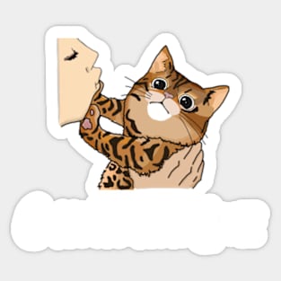 Conditional Love, Funny Bengal Cat Design, Kitten Slap Sticker